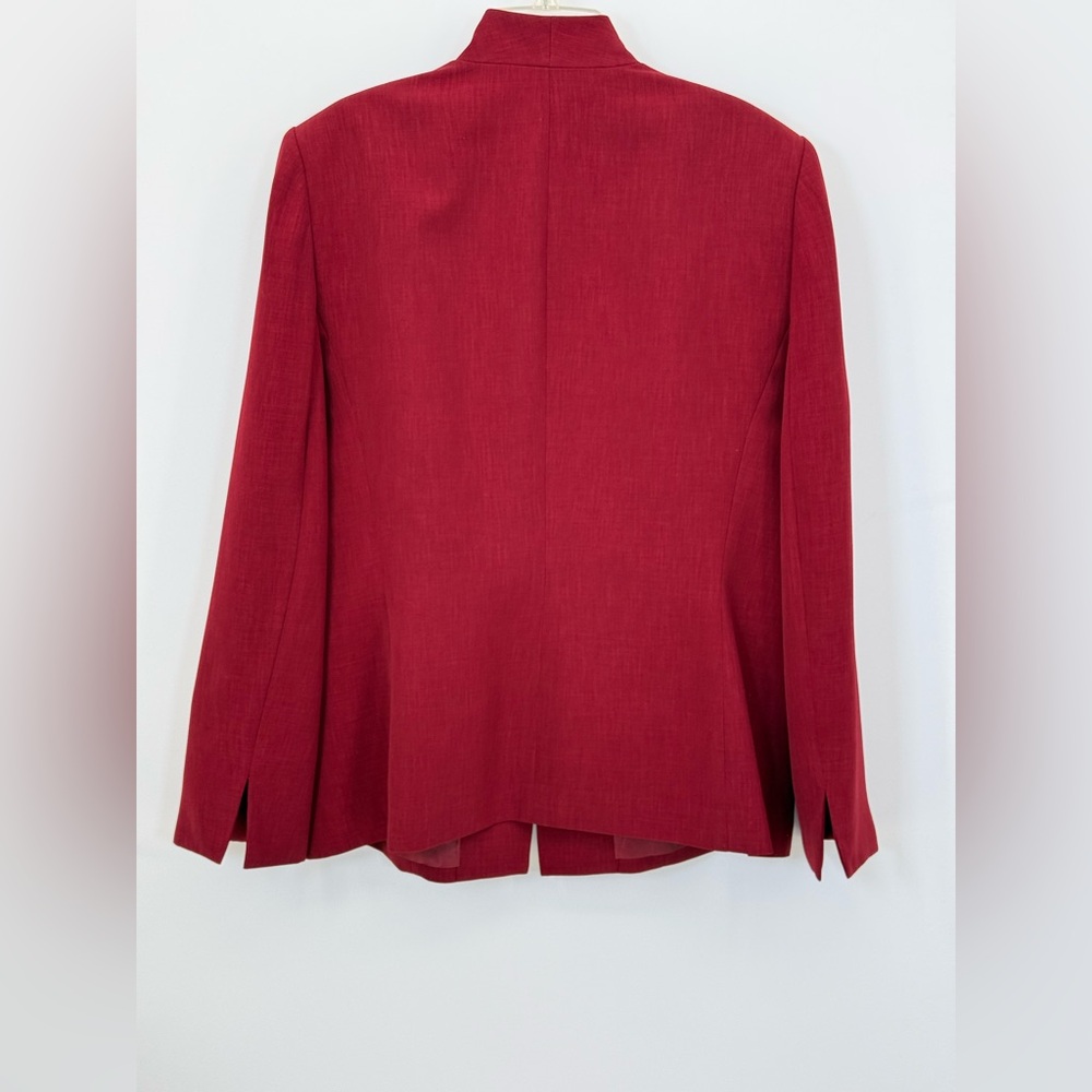 Kasper Red Skirt/Blazer Suit Set – Classic Tailored Career Office Power Suit - Picture 10 of 15